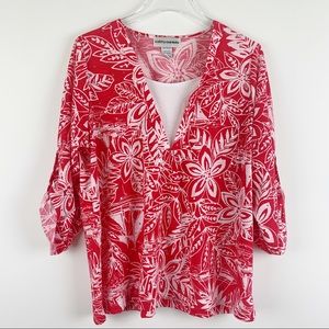 🌿Cathy Daniels Floral Sequin Top